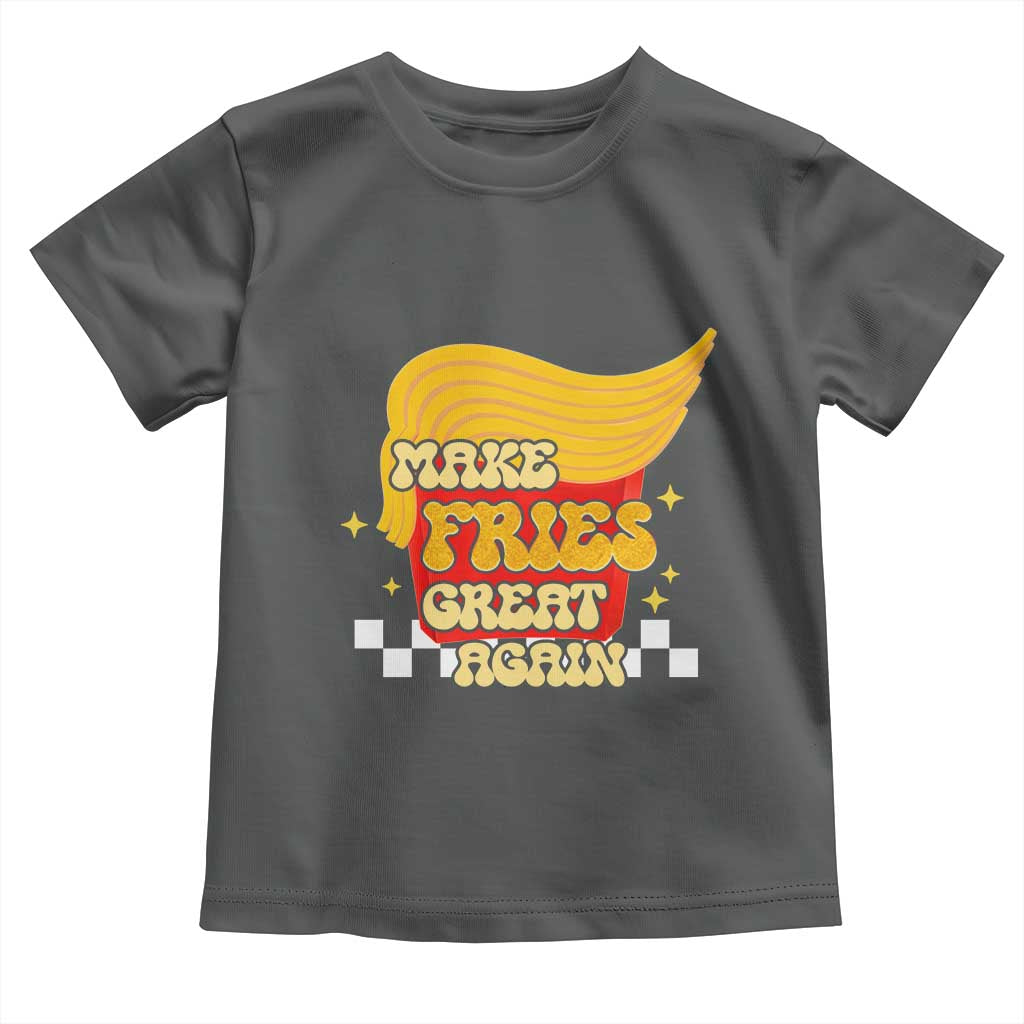Funny Fries Toddler T Shirt Make Fries Great Again Checkered TS10 Dark Heather Print Your Wear