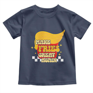 Funny Fries Toddler T Shirt Make Fries Great Again Checkered TS10 Navy Print Your Wear