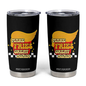 Funny Fries Tumbler Cup Make Fries Great Again Checkered TS10 Black Print Your Wear