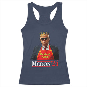 Funny Trump 2024 Racerback Tank Top Mac Daddy King McDon '24 TS10 Navy Print Your Wear