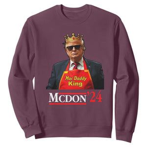 Funny Trump 2024 Sweatshirt Mac Daddy King McDon '24 TS10 Maroon Print Your Wear