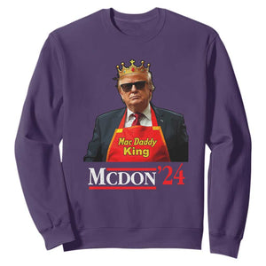 Funny Trump 2024 Sweatshirt Mac Daddy King McDon '24 TS10 Purple Print Your Wear