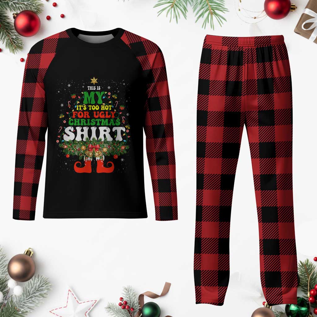 Too Hot Ugly Christmas Sweaters Plaid Pajama Set Funny Xmas Elf TS10 Buffalo Plaid Print Your Wear