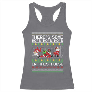 Funny Christmas Racerback Tank Top There's Some Horrors In This House Sexy Santa Claus Ugly Xmas TS10 Charcoal Print Your Wear