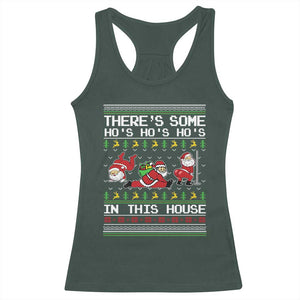 Funny Christmas Racerback Tank Top There's Some Horrors In This House Sexy Santa Claus Ugly Xmas TS10 Dark Forest Green Print Your Wear