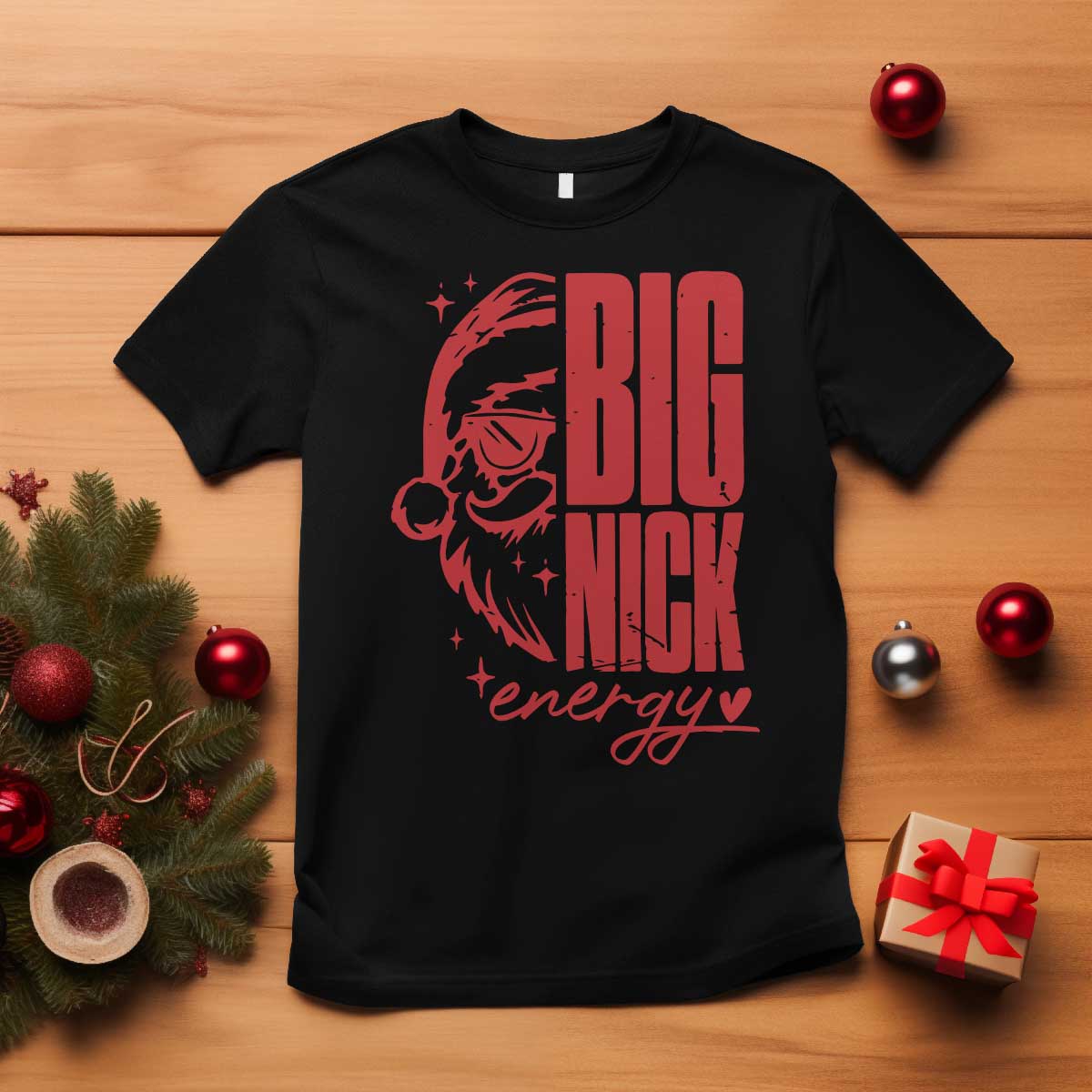 Christmas Santa T Shirt Fun Retro Big Nick Energy TS10 Black Print Your Wear