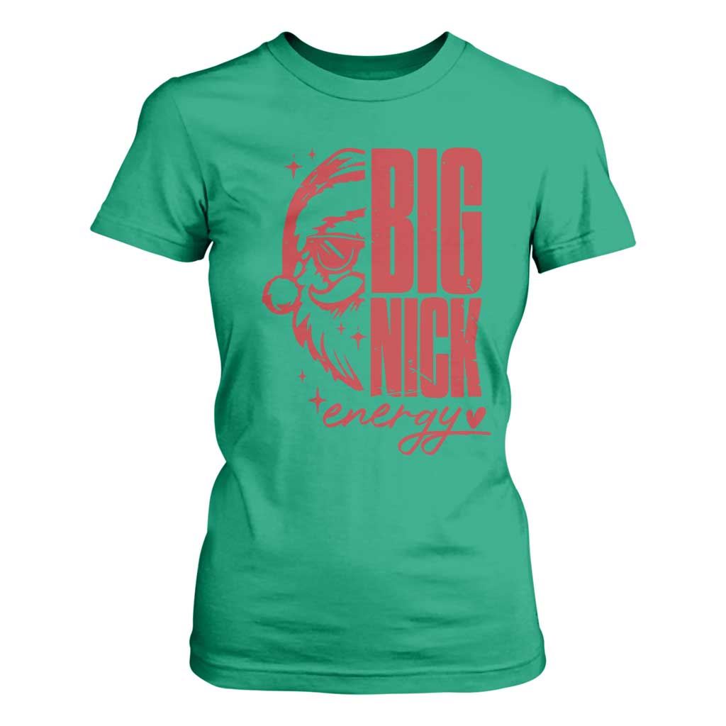 Christmas Santa T Shirt For Women Fun Retro Big Nick Energy TS10 Irish Green Print Your Wear