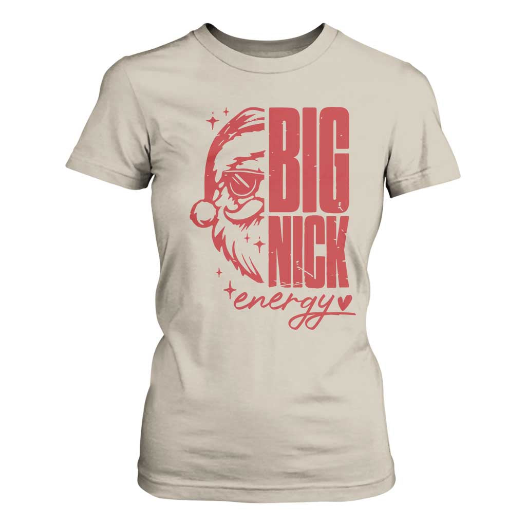 Christmas Santa T Shirt For Women Fun Retro Big Nick Energy TS10 Sand Print Your Wear