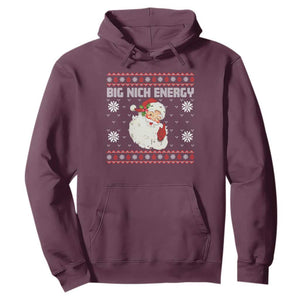 Christmas Santa Claus Hoodie Big Nick Energy Santa Ugly Xmas TS10 Maroon Print Your Wear