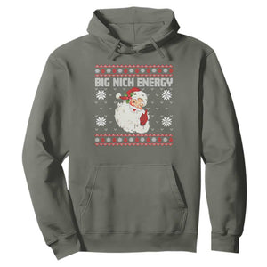Christmas Santa Claus Hoodie Big Nick Energy Santa Ugly Xmas TS10 Military Green Print Your Wear