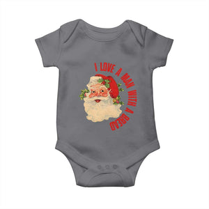 Christmas Santa Baby Onesie Fun Retro I Love A Man With A Beard TS10 Charcoal Print Your Wear