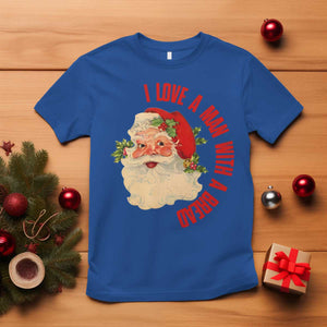 Christmas Santa T Shirt Fun Retro I Love A Man With A Beard TS10 Royal Blue Print Your Wear