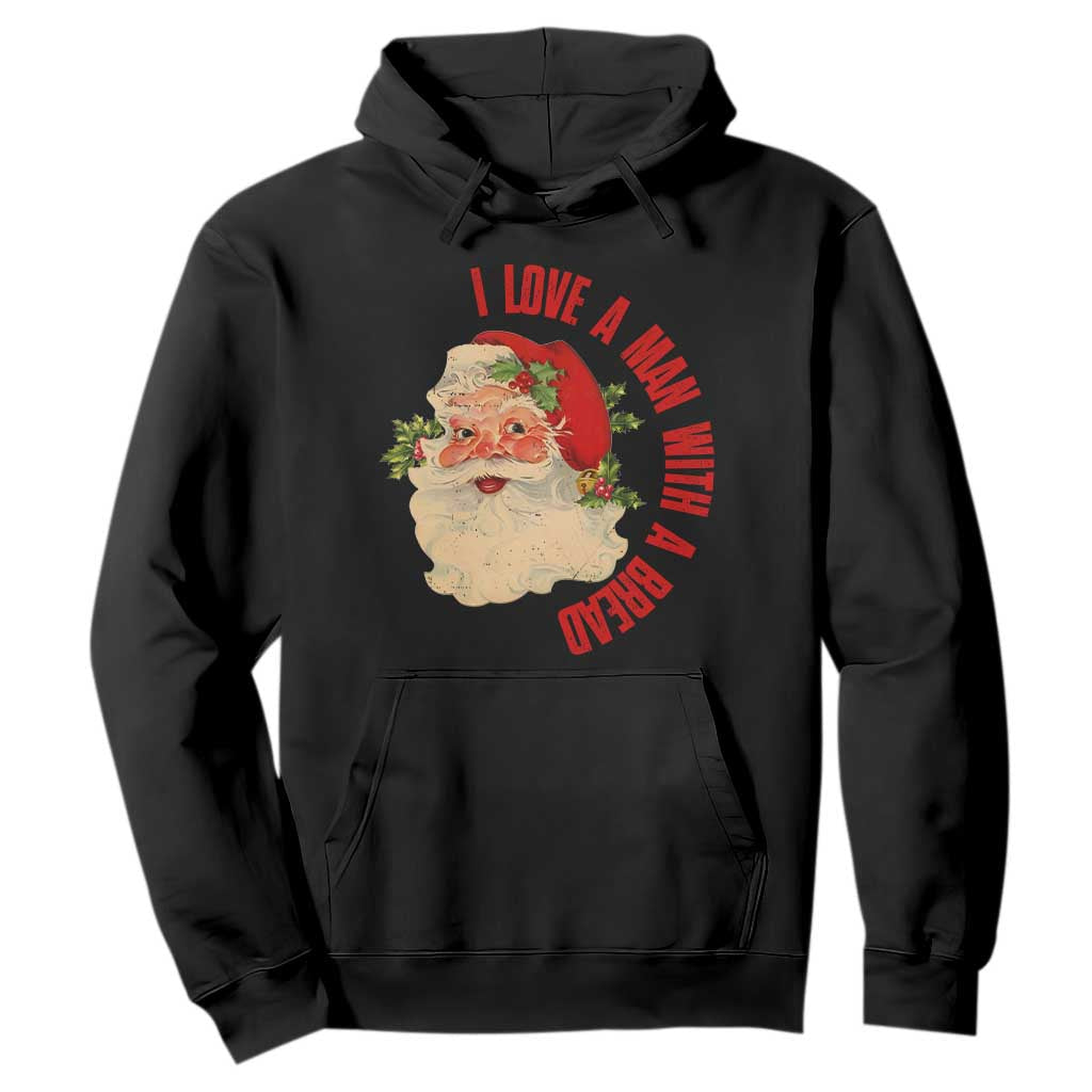 Christmas Santa Hoodie Fun Retro I Love A Man With A Beard TS10 Black Print Your Wear