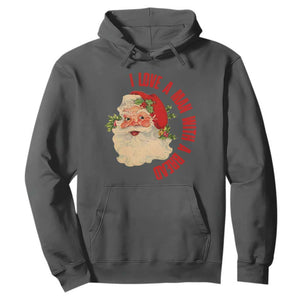 Christmas Santa Hoodie Fun Retro I Love A Man With A Beard TS10 Dark Heather Print Your Wear