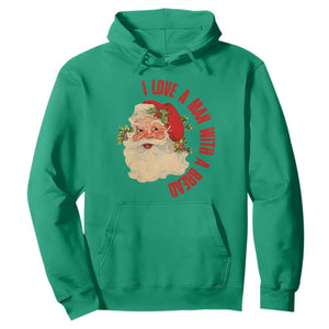 Christmas Santa Hoodie Fun Retro I Love A Man With A Beard TS10 Irish Green Print Your Wear