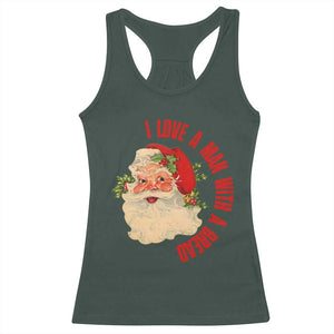 Christmas Santa Racerback Tank Top Fun Retro I Love A Man With A Beard TS10 Dark Forest Green Print Your Wear
