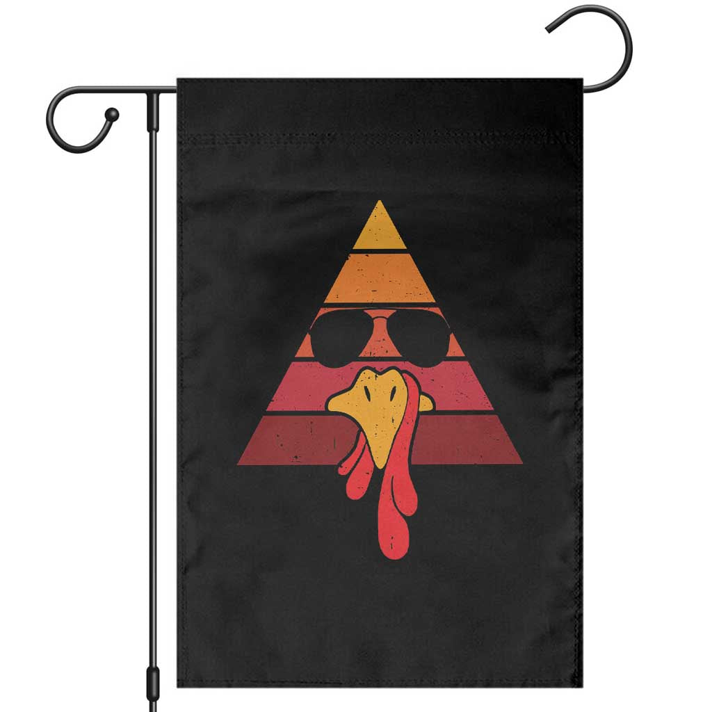 Funny Thanksgiving Garden Flag Cool Turkey Face With Sunglasses Face Vintage Retro TS10 Black Print Your Wear