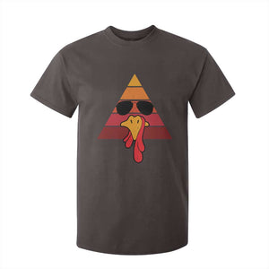 Funny Thanksgiving T Shirt For Kid Cool Turkey Face With Sunglasses Face Vintage Retro TS10 Dark Chocolate Print Your Wear