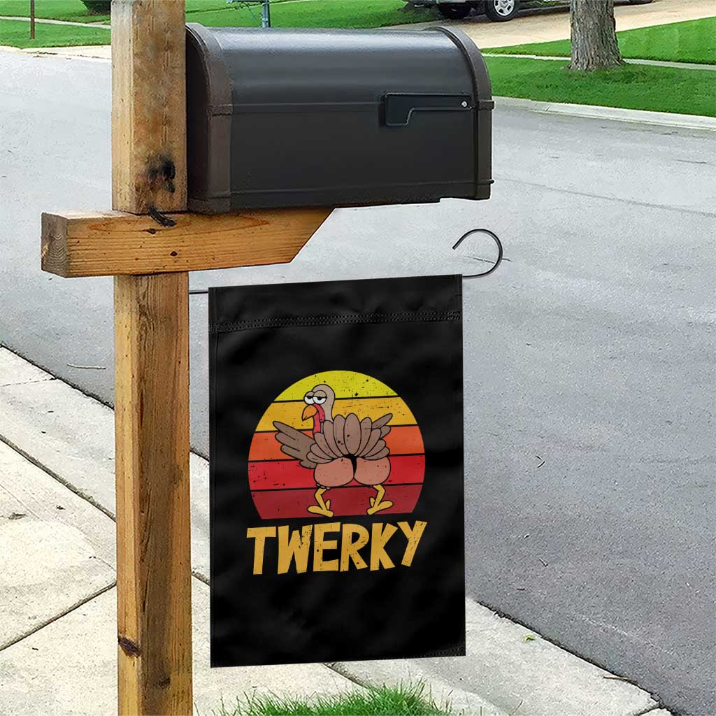 Funny Thanksgiving Garden Flag Vintage Twerky Turkey Butt Twerk Dance Pun Gift TS10 Print Your Wear
