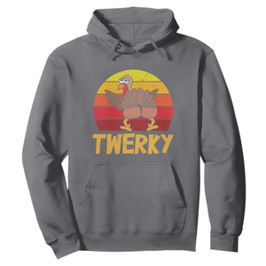 Funny Thanksgiving Hoodie Vintage Twerky Turkey Butt Twerk Dance Pun Gift TS10 Charcoal Print Your Wear