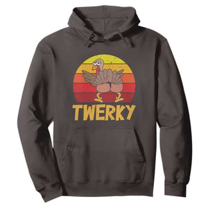 Funny Thanksgiving Hoodie Vintage Twerky Turkey Butt Twerk Dance Pun Gift TS10 Dark Chocolate Print Your Wear
