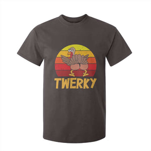 Funny Thanksgiving T Shirt For Kid Vintage Twerky Turkey Butt Twerk Dance Pun Gift TS10 Dark Chocolate Print Your Wear