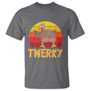 Funny Thanksgiving T Shirt Vintage Twerky Turkey Butt Twerk Dance Pun Gift TS10 Charcoal Print Your Wear