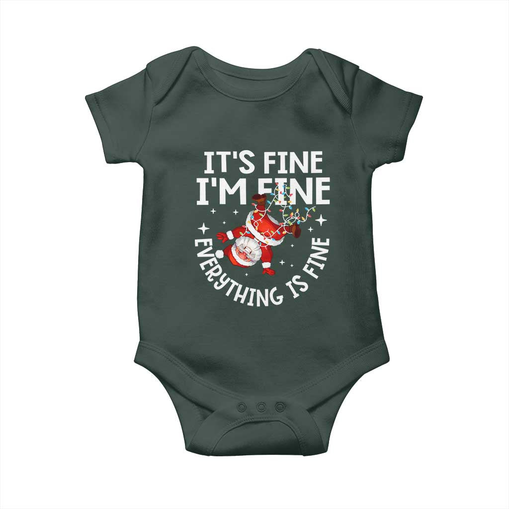 Funny Christmas Santa Baby Onesie It's Fine I'm Fine Everything Is Fine TS10 Print Your Wear