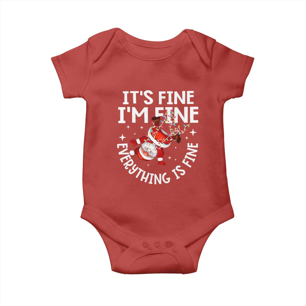 Funny Christmas Santa Baby Onesie It's Fine I'm Fine Everything Is Fine TS10 Red Print Your Wear