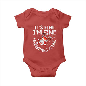 Funny Christmas Santa Baby Onesie It's Fine I'm Fine Everything Is Fine TS10 Red Print Your Wear