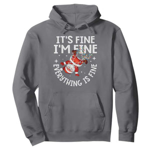 Funny Christmas Santa Hoodie It's Fine I'm Fine Everything Is Fine TS10 Charcoal Print Your Wear