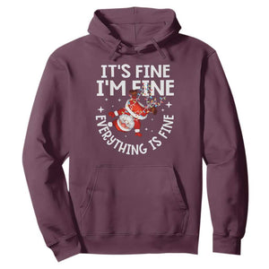 Funny Christmas Santa Hoodie It's Fine I'm Fine Everything Is Fine TS10 Maroon Print Your Wear
