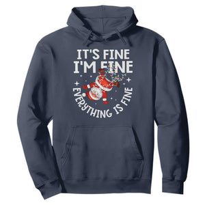 Funny Christmas Santa Hoodie It's Fine I'm Fine Everything Is Fine TS10 Navy Print Your Wear