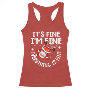Funny Christmas Santa Racerback Tank Top It's Fine I'm Fine Everything Is Fine TS10 Red Print Your Wear