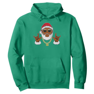 Funny Christmas Santa Hoodie Black Hip Hop Santa African American Santa Rapper Fan Gift TS10 Irish Green Print Your Wear