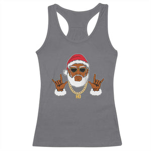 Funny Christmas Santa Racerback Tank Top Black Hip Hop Santa African American Santa Rapper Fan Gift TS10 Charcoal Print Your Wear