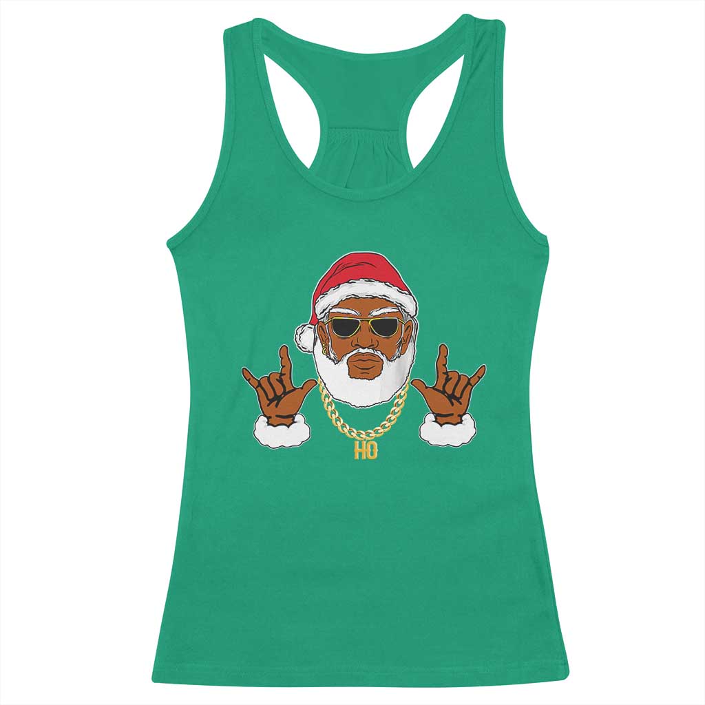 Funny Christmas Santa Racerback Tank Top Black Hip Hop Santa African American Santa Rapper Fan Gift TS10 Irish Green Print Your Wear