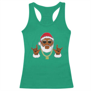 Funny Christmas Santa Racerback Tank Top Black Hip Hop Santa African American Santa Rapper Fan Gift TS10 Irish Green Print Your Wear