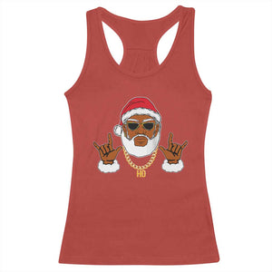 Funny Christmas Santa Racerback Tank Top Black Hip Hop Santa African American Santa Rapper Fan Gift TS10 Red Print Your Wear