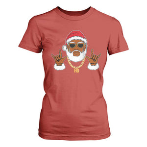 Funny Christmas Santa T Shirt For Women Black Hip Hop Santa African American Santa Rapper Fan Gift TS10 Red Print Your Wear
