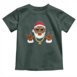 Funny Christmas Santa Toddler T Shirt Black Hip Hop Santa African American Santa Rapper Fan Gift TS10 Dark Forest Green Print Your Wear