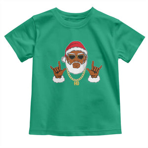 Funny Christmas Santa Toddler T Shirt Black Hip Hop Santa African American Santa Rapper Fan Gift TS10 Irish Green Print Your Wear