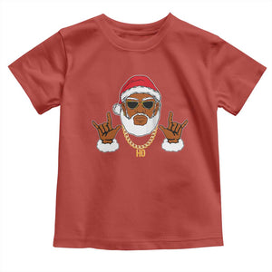 Funny Christmas Santa Toddler T Shirt Black Hip Hop Santa African American Santa Rapper Fan Gift TS10 Red Print Your Wear