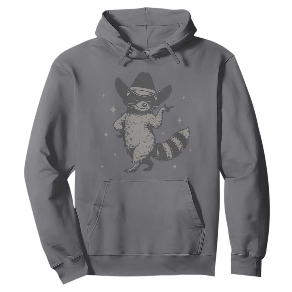 Vintage Raccoon Cowboy Hoodie Cowgirl Trash Panda Western Country TS10 Charcoal Print Your Wear
