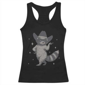 Vintage Raccoon Cowboy Racerback Tank Top Cowgirl Trash Panda Western Country TS10 Black Print Your Wear
