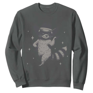 Vintage Raccoon Cowboy Sweatshirt Cowgirl Trash Panda Western Country TS10 Dark Heather Print Your Wear