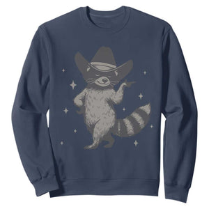 Vintage Raccoon Cowboy Sweatshirt Cowgirl Trash Panda Western Country TS10 Navy Print Your Wear