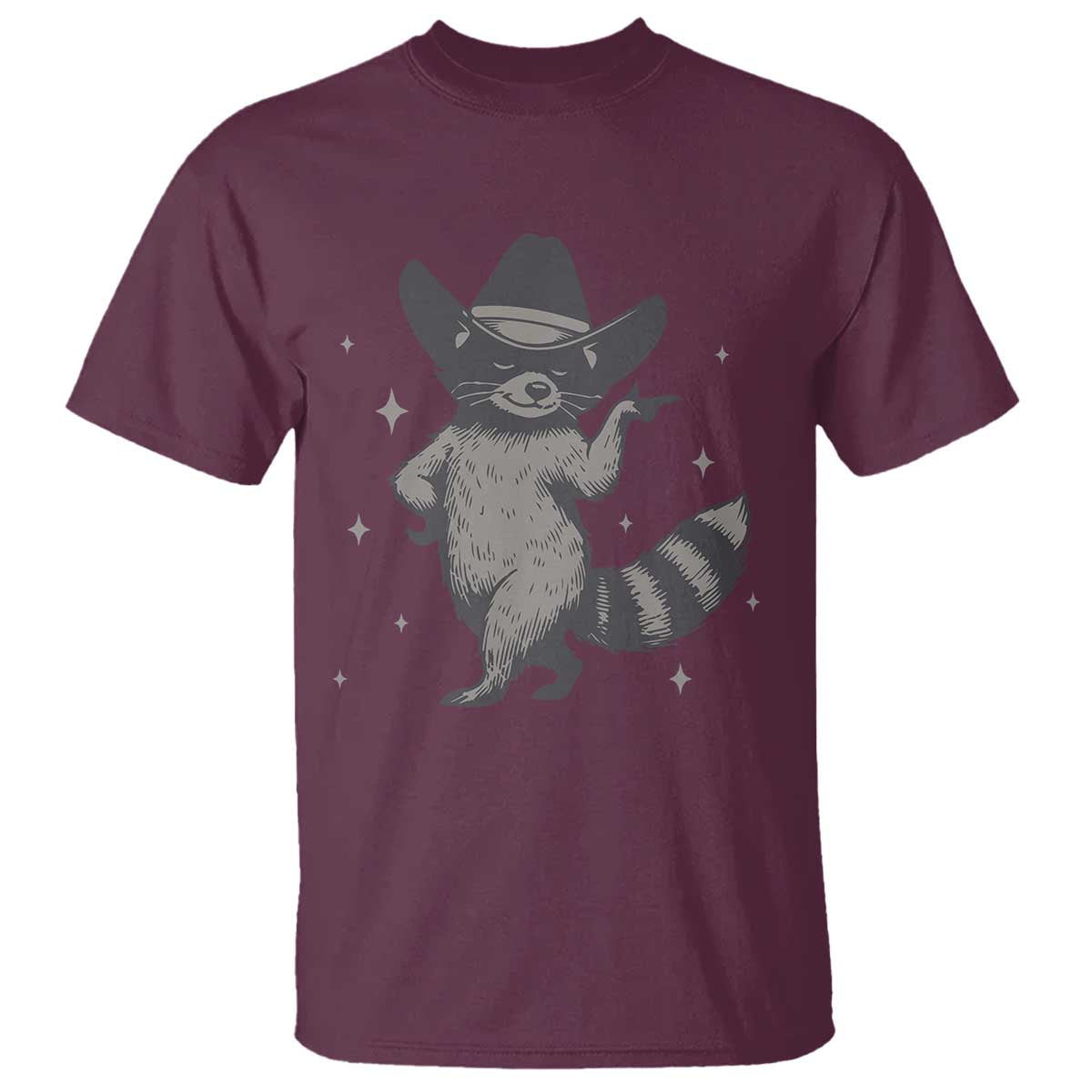 Vintage Raccoon Cowboy T Shirt Cowgirl Trash Panda Western Country TS10 Maroon Print Your Wear
