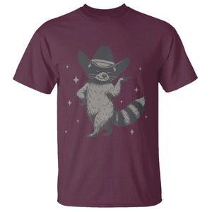 Vintage Raccoon Cowboy T Shirt Cowgirl Trash Panda Western Country TS10 Maroon Print Your Wear