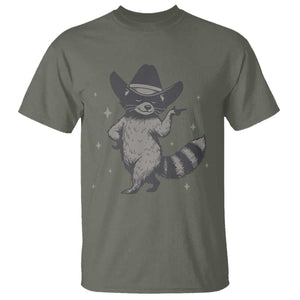 Vintage Raccoon Cowboy T Shirt Cowgirl Trash Panda Western Country TS10 Military Green Print Your Wear